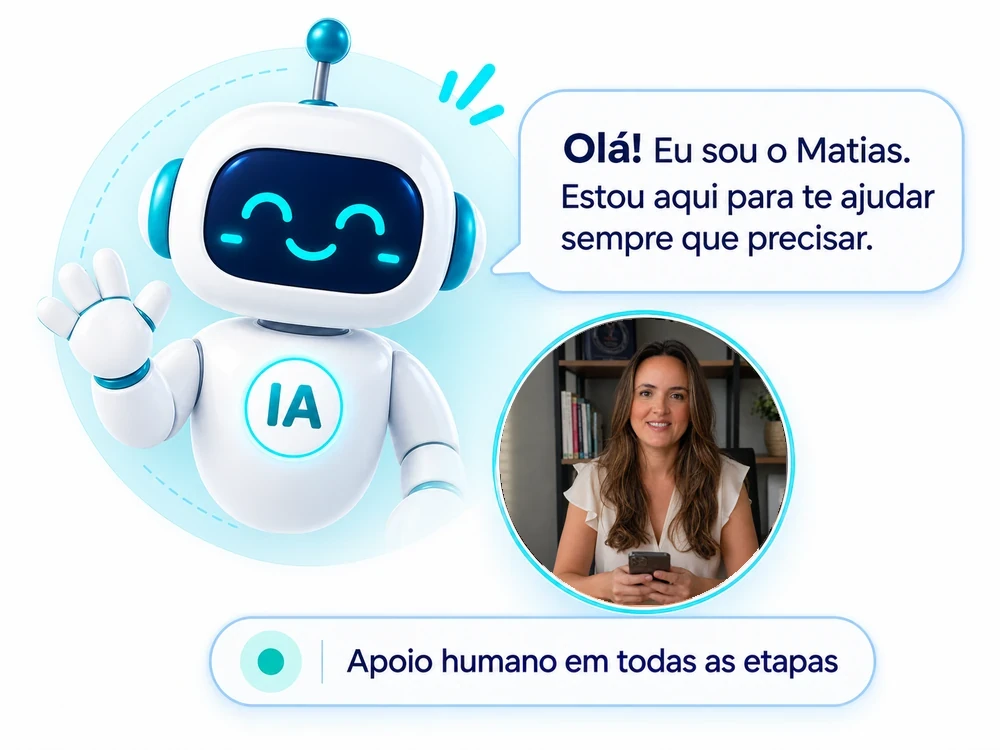 Matías, a inteligência artificial, e o apoio humano da Alejandra